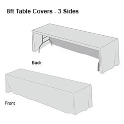 8ft Full Table Throws - 3 Sides